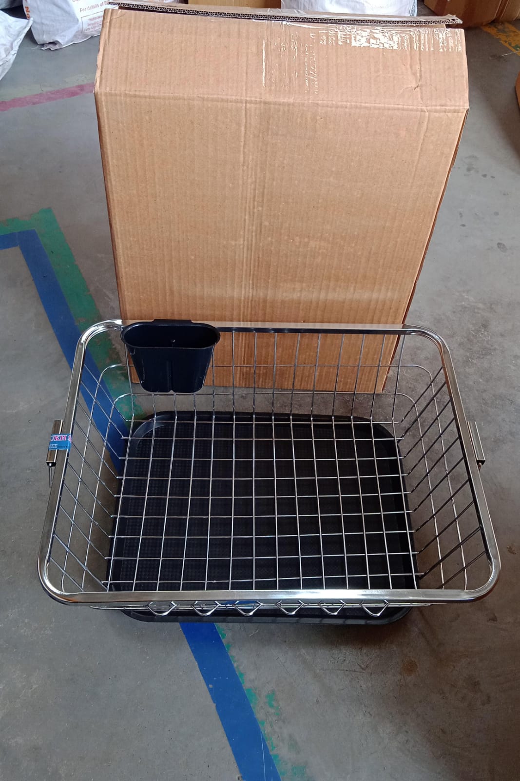 Dish Drainer Rack  With Drip Tray Stainless Steel Dish Drainer Rack with Drip Tray, Utensil Drying Stand for Kitchen Plate Rack Bartan Basket for Kitchen Utensils/Dish Drying Rack with Drainer/Bartan Basket/Plate Stand ( 57 x 45 x 19 cm) Dish Drainer Rack  With Drip Tray Stainless Steel Dish Drainer Rack with Drip Tray, Utensil Drying Stand for Kitchen Plate Rack Bartan Basket for Kitchen Utensils/Dish Drying Rack with Drainer/Bartan Basket/Plate Stand ( 57 x 45 x 19 cm)
